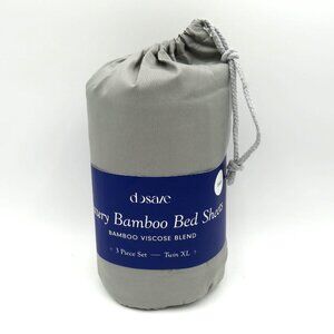 Luxury Bamboo Bed Sheets Twin XL 3 Piece Set Slate Gray New in Bag